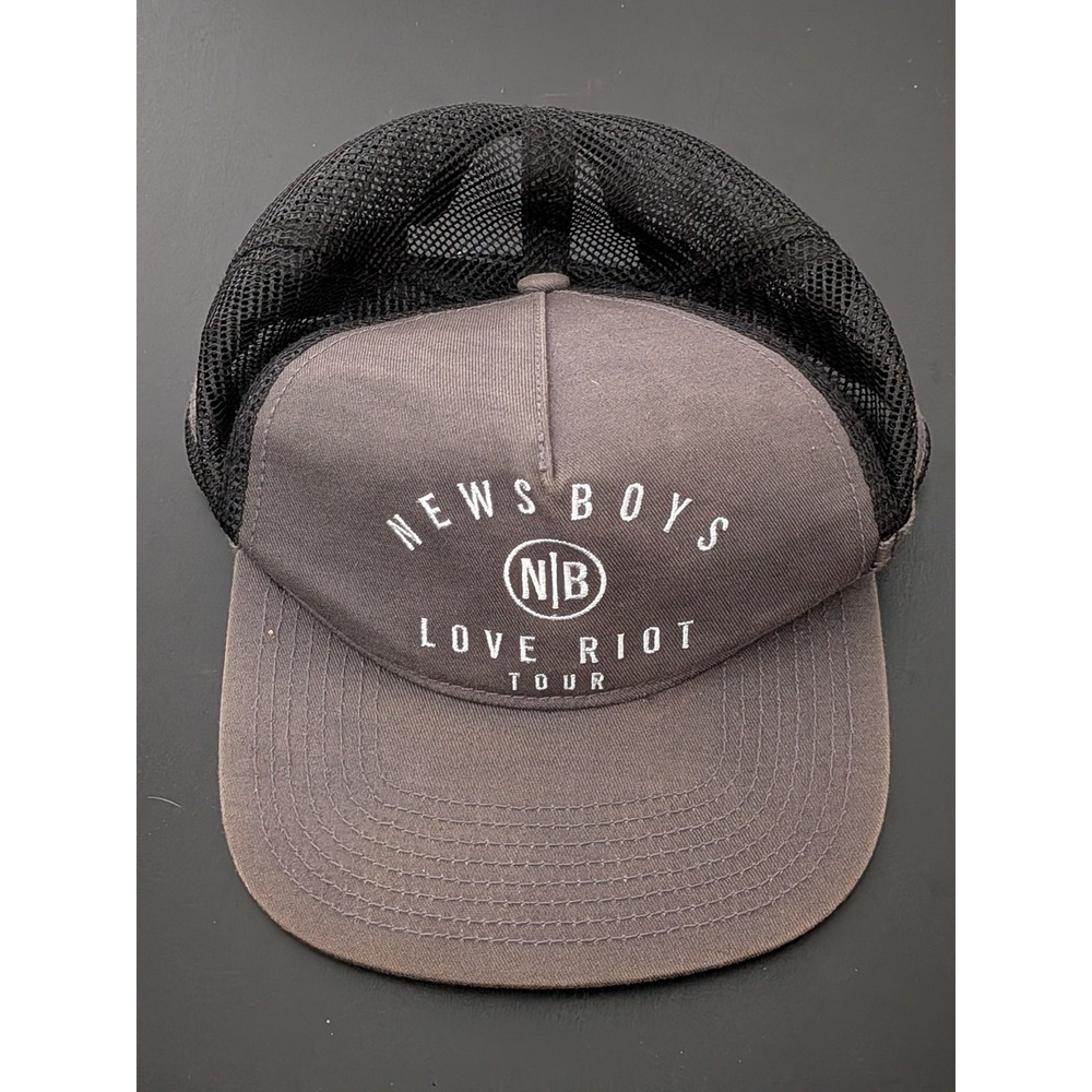 News Boys Love Riot Tour Hat Snapback Mesh Trucker Cap OS Gray‎ Black Band Merch